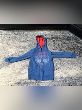Lucky Brand Kids Blue Hoodie with Lining and dragonfly